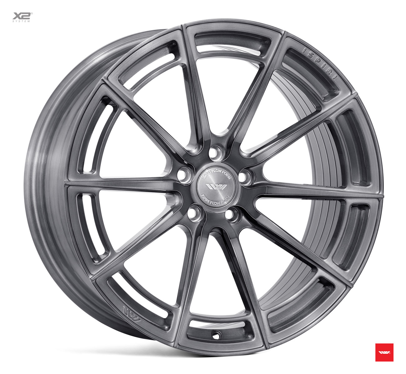 NEW 20  ISPIRI FFR2 MULTI SPOKE ALLOY WHEELS IN FULL BRUSHED CARBON TITANIUM   DEEP CONCAVE 10 5  ALL ROUND